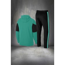 Poseidon Storm Erkek Su Yeşili Supra Penye Cepli Rahat Iki Parça Eşofman Takımı Seti S 3xl