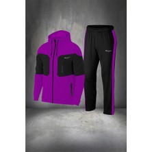 Poseidon Storm Erkek Mor Supra Penye Cepli Rahat Iki Parça Eşofman Takımı Seti S 3xl