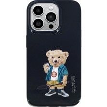 Santa Barbara Polo & Racquet Club  Apple iPhone 14 Pro Uyumlu Chuck Serisi Silikon Baskılı Kılıf - Siyah