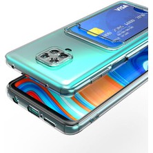 Rivor Xiaomi Redmi Note 9 Pro Kılıf Kartlıklı Cüzdanlı Kamera Korumalı Şeffaf Renksiz Esnek Silikon Kapak