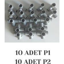 Beyaz Pazar Bez Dolap Bağlantı Aparatı 10 Ad. P1 + 10 Ad. P2 Aparat