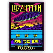 Zinbooz LED Zeppelin Ahşap Poster 20 x 29 cm