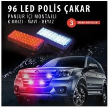 Çakar 96 Ledli Sefaf Cam Kırmızı-Mavi