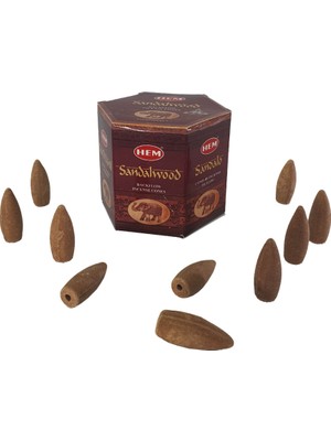 Hediye Kesesi Sandal Ağacı (Sandalwood) Geri Akış Şelale 10'lu Tütsü Mumu