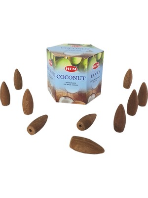 Hediye Kesesi Kokonat (Coconut) Geri Akış Şelale 10'lu Tütsü Mumu
