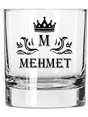 Black Bonds Kişiye Özel İsimli Baskılı Viski Bardağı Kral Tacı Taçlı