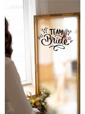 Hellove Bride To Be Yazısı Ayna Cam Siyah Sticker Team Bride Sticker  Aksesuar Iz Bırakmaz Kolay Yapışır