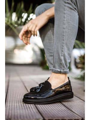 Chekich CH002 Rugan St Erkek Ayakkabı Siyah