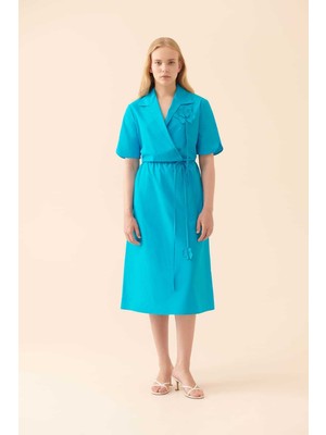 ROMAN Kısa Kollu Elbise Mavi Y2311030_036