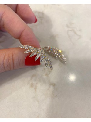 Best My Silver Kadın Gümüş Zirkon Taşlı Tasarım Küpe