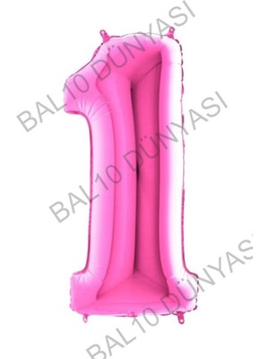 Bal10 Dünyası Fuşya Pembe Folyo Rakam Balon 100 cm 1