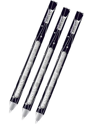 Jel Kalem Gümüş 1.0 mm 3 Adet Gümüş Renk Jel Kalem Silver Gri Mürekkepli Gel Kalem Zarf Davetiye Kalemi