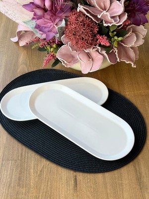 Rossev Porselen Oval Sunum Tabak 2'li