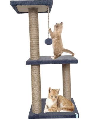 Nursoft İki Katlı Kedi Tırmalaması Büyük Tırmalama Tahtası Antrasit