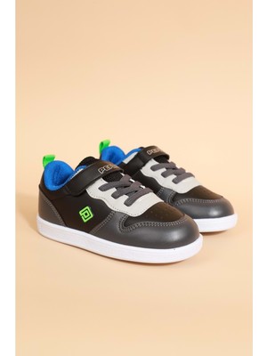 Kidessa 1677 Anatomik Tabanlı Unisex Çocuk Sneakers Ayakkabı - NKT01677-SIYAH Gri-22