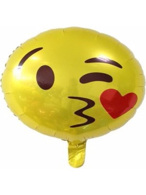 Best Parti Emoji Folyo Balon Öpücük Göz Kırpma 45 cm