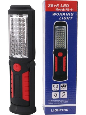 Gizzodo Powermaster Pe-41 36+5 Ledli 2 Modlu Kancalı Mıknatıslı Pilli Çalışma Lambası