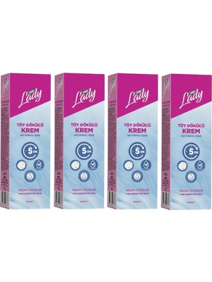 Derby Lady Tüy Dökücü Krem Hassas Ciltler 100 ml x 4 Adet