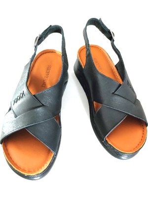 M&B COLLECT Iç Dış Hakiki Deri Ortopedik Kadın Sandalet