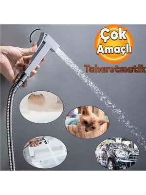 Badem10 Ara Musluk Filtreli Metal Lüks Tuvalet Wc Banyo Klozet Bide Taharet Musluğu Bebek Hayvan Araba Yıkama Musluğu