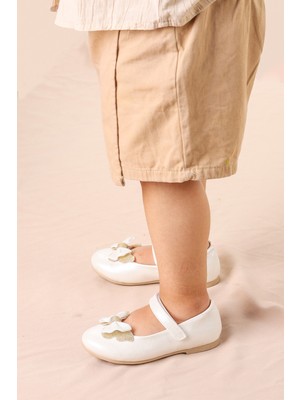 Kiko Kids Taşlı Cırtlı Kız Çocuk Fiyonklu Babet Ayakkabı Ege 204 Cilt