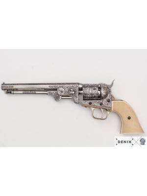 Denix Koleksiyon Grubu-Amerıcan Cıvıl War Navy Revolver, Usa 1851-JDNX1040-B-ORIJINALDEN Ilham Alan Tasarım