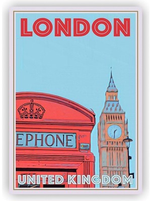 Zinbooz London Ahşap Poster 20X29 cm