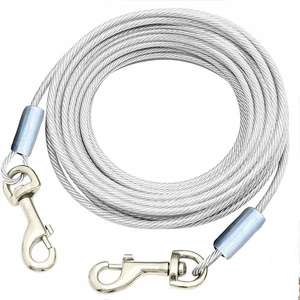 mm 15 Metre + 2 Vidalı Karabina Köpek Bahçe Bağlama Gezdirme Halatı Şefaf Renk (90 Kg)