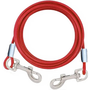 mm 5 Metre + 2 Vidalı Karabina Köpek Bahçe Bağlama Gezdirme Halatı Kırmızı Renk (90 Kg)