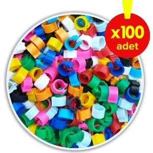 Poppy Güvercin Ayak Bileziği Klips 'Karışık Renk' 100 Adet