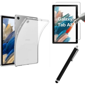 Samsung Galaxy Tab A8 SM-X200 10.5 Inç Silikon Kılıf +Temperli Cam + Kalem