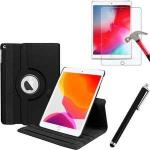 iPad 9.nesil 8.nesil 7.nesil 10.2 Inç 360 Dönerli Standlı Kapaklı Kılıf + Temperli Cam + Kalem