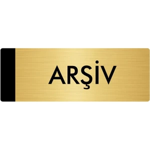 Özarslan Dizayn Metal Yönlendirme Levhası Departman Kapı İsimliği Arşiv 5 x 20 cm Altın