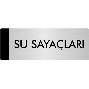 Özarslan Dizayn Metal Yönlendirme Levhası Departman Kapı İsimliği Su Sayaçları 5 x 20 cm Gümüş