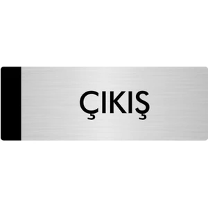 Özarslan Dizayn Metal Yönlendirme Levhası Departman Kapı İsimliği Çıkış 10 x 20 cm Gümüş