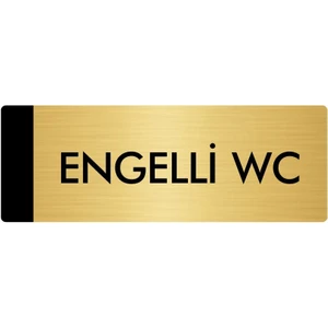 Özarslan Dizayn Metal Yönlendirme Levhası Departman Kapı İsimliği Engelli Wc 10 x 20 cm Altın
