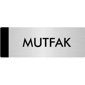 Özarslan Dizayn Metal Yönlendirme Levhası Departman Kapı İsimliği Mutfak 10 x 20 cm Gümüş