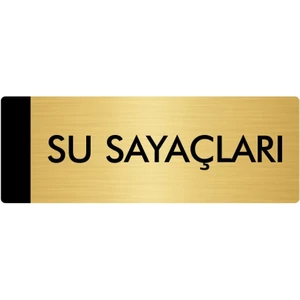 Özarslan Dizayn Metal Yönlendirme Levhası Departman Kapı İsimliği Su Sayaçları 7 x 20 cm Altın