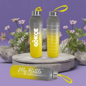 Kişiye Özel Renkli 750 ml Motivasyon Cam Su Matarası HK2708
