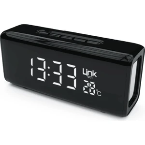 Linktech Q219 Saat ve Sıcaklık Göstergeli Bluetooth Hoparlör Siyah