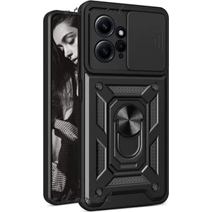 M.TK Moveteck Xiaomi Redmi Note 12 4g Kılıf Kamera Korumalı Sürgülü Yüzüklü Armor Military Tank Kapak Sürgülü Pars