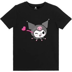EZ Design Tr Kuromi Baskılı Çocuk Tişörtü Siyah/beyaz