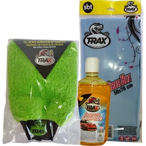 Çakır Grup Araba Mikrofiber Yıkama Eldiven +Cilalı Şampuan 500 Ml+ 50X70 Microfiber Süper Bez