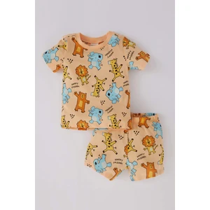 Erkek Bebek Safari Baskılı Kısa Kollu Penye Pijama Takımı A6596A523HS