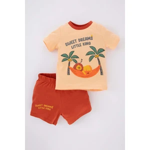 Erkek Bebek Aslan Baskılı Kısa Kollu Penye Pijama Takımı A6601A523HS