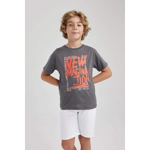 Erkek Çocuk Bisiklet Yaka Baskılı Kısa Kollu Tişört A9310A823HS