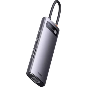 Metal Gleam Serisi 8'i 1 Arada Hub, Usb-C - 3x USB 3.0 + HDMI + Usb-C Pd + Microsd/sd + VGA