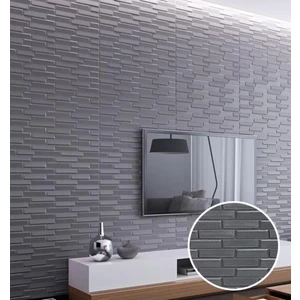 Renkli Duvarlar 70X38CM (0,26M2) Ofis Salon Oda Gri Opak 3D Kendinden Yapışkanlı Duvar Kağıdı Paneli NW65