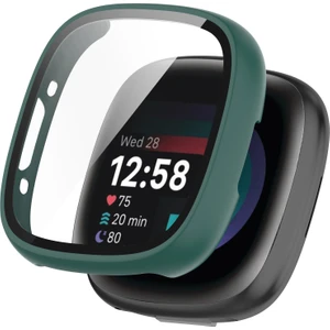 Fitbit Versa 4 / Sense 2 Için Drop Önleme Saat Kılıfı, Temperlenmiş Cam Ekran Koruyucu ile Sabit Pc Tam Koruma Kapağı (Yurt Dışından)