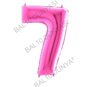 Bal10 Dünyası Fuşya Pembe Folyo Rakam Balon 100 cm 7